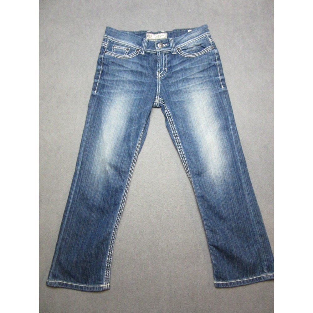 BKE Jeans Women 29 Mason City Harper Stretch Crop Curvy Fit Leather Patch